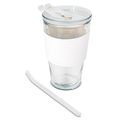 Vaso 450 ml con pajita de cristal