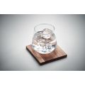 Vaso para licores con posavasos madera