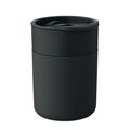 Vaso de PP 330ml con tapa Negro
