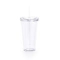 Vaso con pajita y tapa a rosca Trans