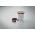 Vaso acero inox 350ml asa y tapa de nogal