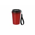Vaso PP reciclado 360 ml tapa hermética y asa Roj