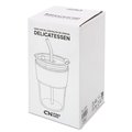 Vaso 450 ml con pajita de cristal