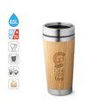 Vaso de acero inox y bambú 500 mL