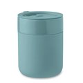 Vaso de cerámica 330 ml con funda y tapa Petroleo
