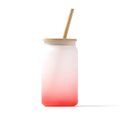 Vaso de cristal borosilicato degradado Rojo