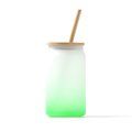Vaso de cristal borosilicato degradado Verde Helecho