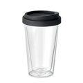 Vaso Cristal Doble Pared 350ml y Tapa