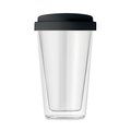 Vaso Cristal Doble Pared 350ml y Tapa