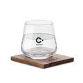 Vaso para licores con posavasos madera