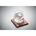 Vaso para licores con posavasos madera