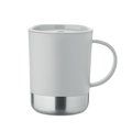 Vaso de PP 300 ml con base de acero y tapa Gris