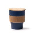 Vaso PP con banda de corcho y tapa de bambú Marino