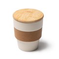 Vaso PP con banda de corcho y tapa de bambú