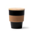 Vaso PP con banda de corcho y tapa de bambú