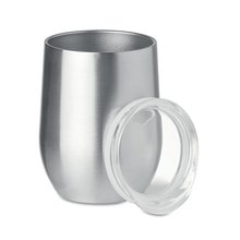 Vaso en acero inox. con tapa Plata Mate