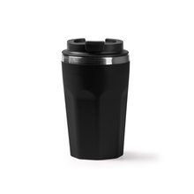 Vaso doble pared 400 ml con tapa y tapón Negro
