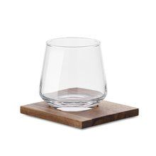 Vaso para licores con posavasos madera Transparente