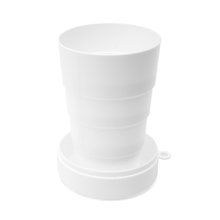 Vaso plegable con tapa y mosquetón 220 ml Blanco