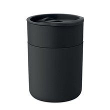 Vaso de PP 330ml con tapa Negro