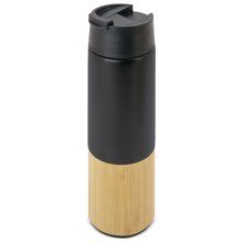 Vaso Termo 420ml bambú y acero inox. Negro