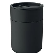 Vaso de PP 330ml con tapa Negro