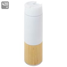 Vaso Termo 420ml bambú y acero inox. Bl