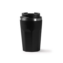 Vaso doble pared 400 ml con tapa y tapón Negro