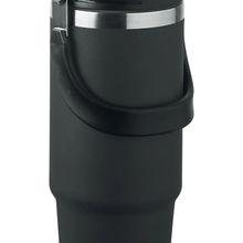 Vaso doble pared 850 ml con tapa, asa y pajita Negro