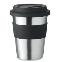 Vaso Inox con Tapa Silicona 350ml Negro