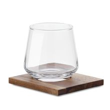 Vaso para licores con posavasos madera Transparente