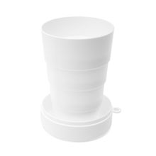 Vaso plegable con tapa y mosquetón 220 ml Blanco