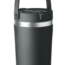 Vaso reciclado de doble pared con tapa PP Negro