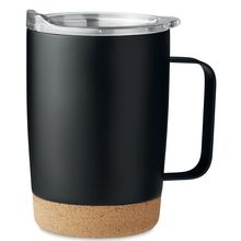 Vaso Térmico base Corcho Tapa Deslizante Negro