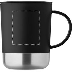 Vaso de PP 300 ml con base de acero y tapa | Lateral Derecho | 40 x 50
