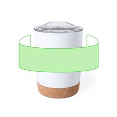 Vaso Térmico Acero Inox y Corcho 380 ml | Alrededor del vaso | 200 x 40