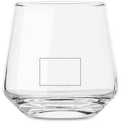 Vaso para licores con posavasos madera | Frontal | 30 x 20