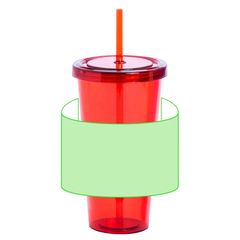 Vaso con pajita y tapa a rosca | Zona frontal | 180 x 80