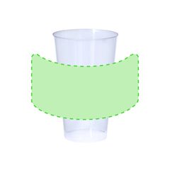 Vaso de 450 ml reutilizable translúcido PP | Area 1 | 170 x 70