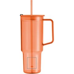 Vaso RPET con asa, tapa y pajita 1200ml | RIGHT HANDED LOWER | 40 x 50