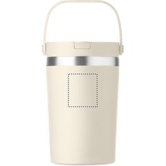 Vaso reciclado de doble pared con tapa PP | Trasero Superior | 35 x 40