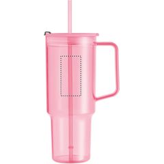Vaso RPET con asa, tapa y pajita 1200ml | RIGHT HANDED UPPER | 40 x 80