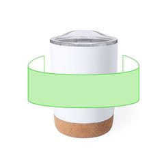 Vaso Térmico Acero Inox y Corcho 380 ml | Alrededor del vaso | 125 x 40