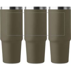 Vaso doble pared 850 ml con tapa, asa y pajita | Circunferencia | 230 x 90