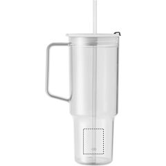 Vaso RPET con asa, tapa y pajita 1200ml | LEFT HANDED LOWER | 40 x 50