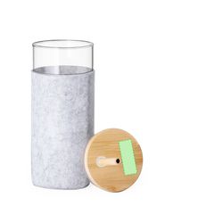 Vaso 450ml Borosilicato con Funda RPET | En el tapón | 30 x 15