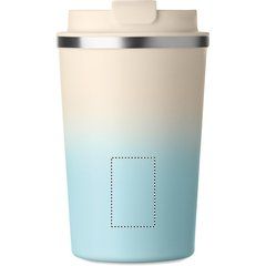 Vaso de acero con doble pared y tapa | Frontal Inferior | 25 x 40