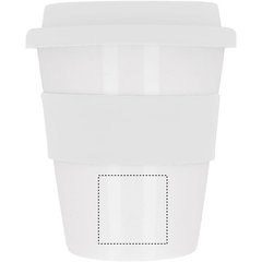 Vaso Blanco con Tapa y Faja Silicona Color | MUG FRONT LOWER | 30 x 30