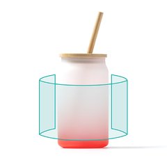 Vaso de cristal borosilicato degradado | ZONA1 | 220 x 90