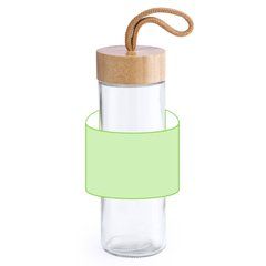 Vaso ecológico de cristal con tapa de bambú 420 ml | Alrededor del bidón | 100 x 100